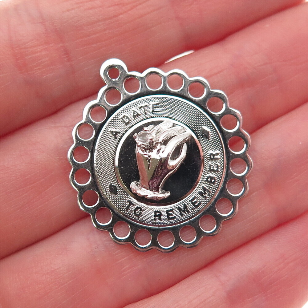 Town & Country 925 Sterling Silver Vintage Rhinestone A Date To Remember Pendant